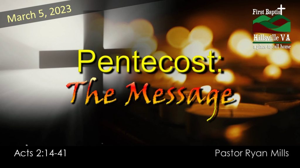 Pentecost The Message First Baptist Church